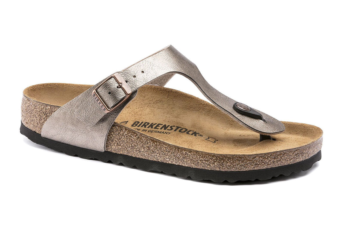 Birkenstock Gizeh R Graceful Taupe Birko-Flor Womens #color_metallic-bronze