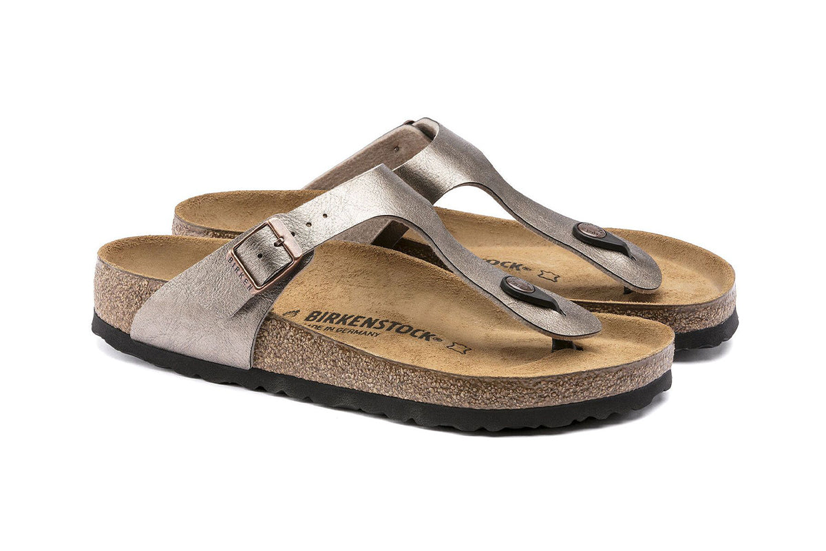 Birkenstock Gizeh R Graceful Taupe Birko-Flor Womens #color_metallic-bronze