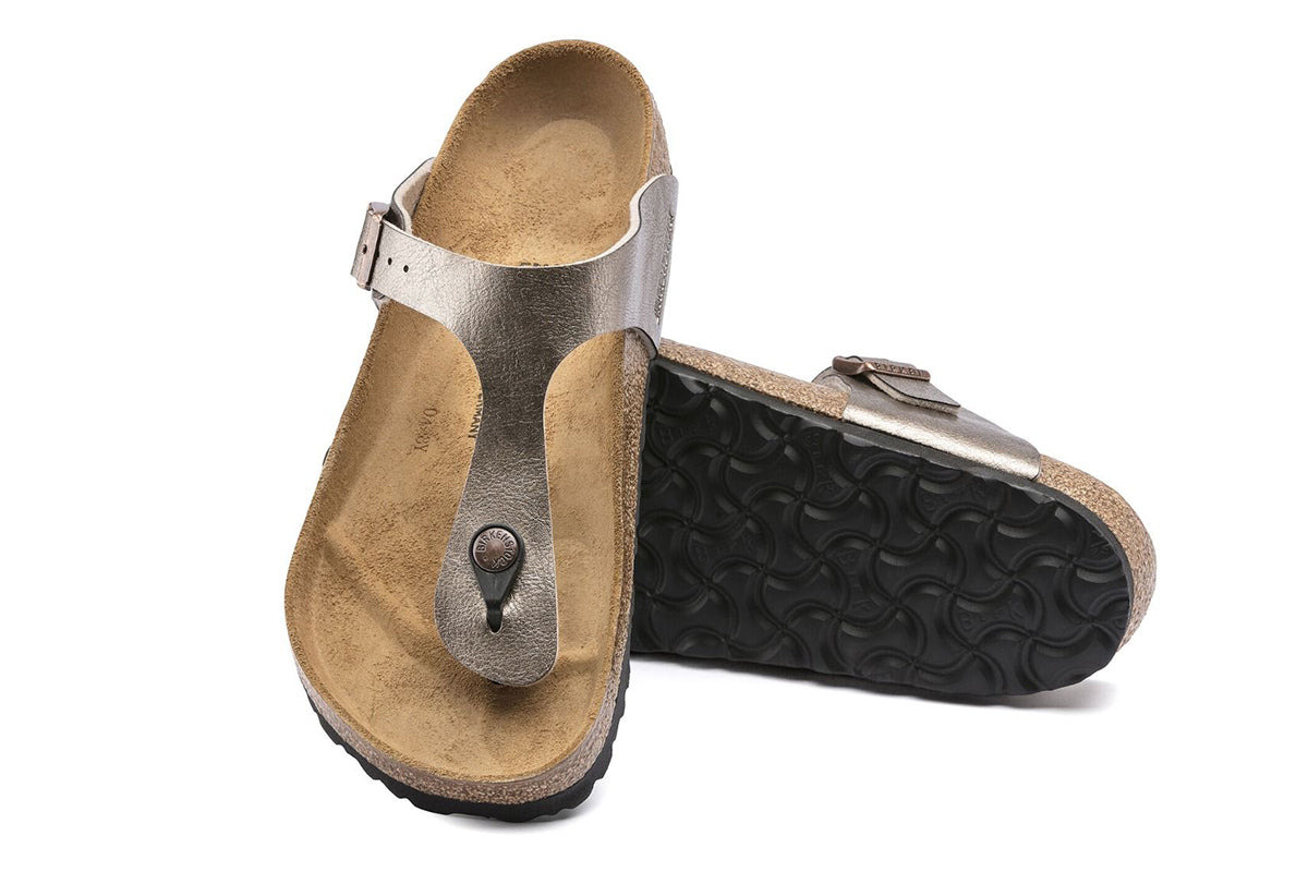 Birkenstock Gizeh R Graceful Taupe Birko-Flor Womens #color_metallic-bronze
