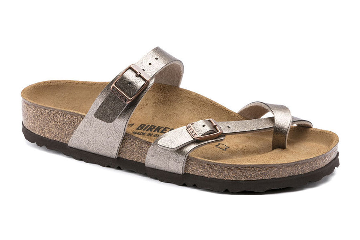 Birkenstock Mayari R Graceful Taupe Birko-Flor Womens #color_metallic-bronze