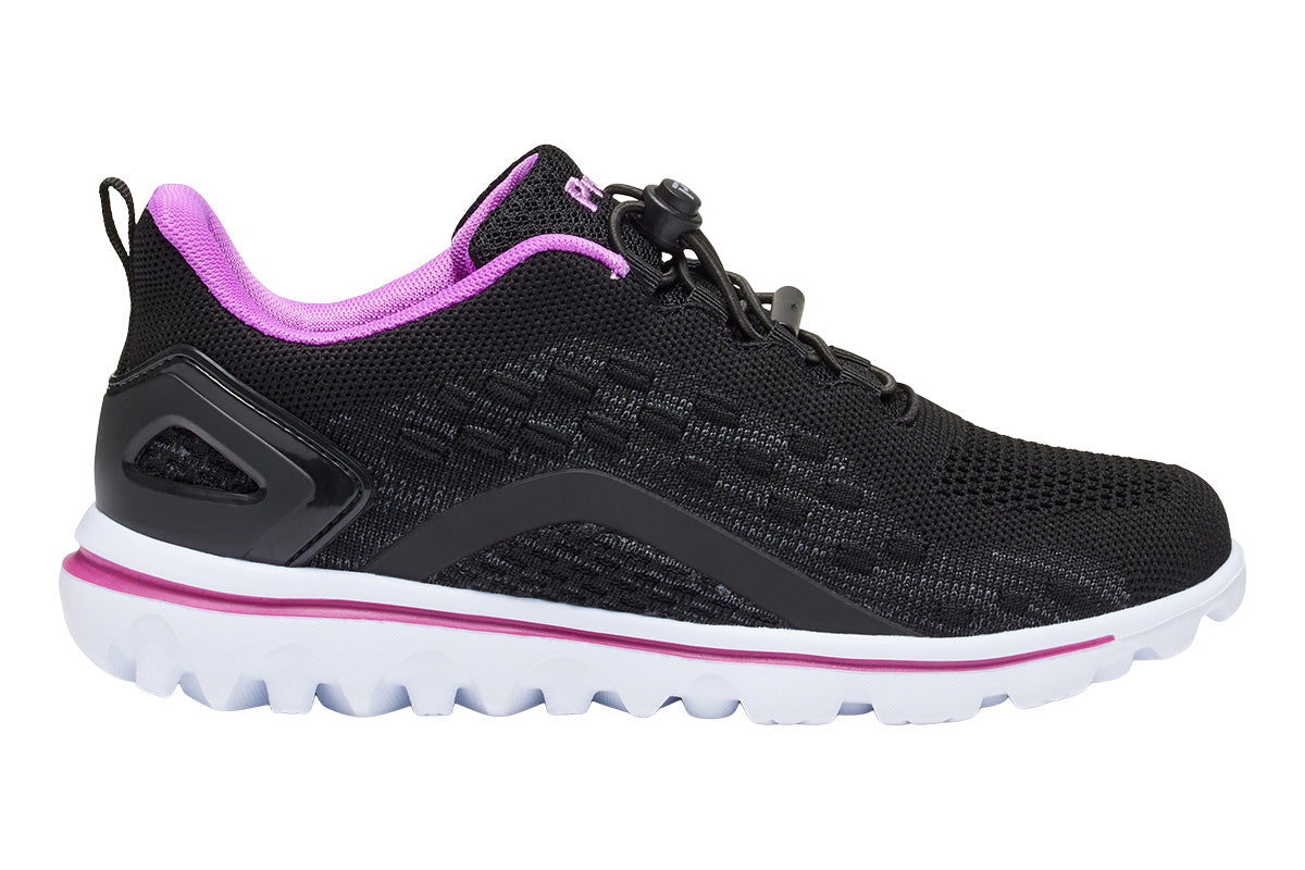 Propet TravelActiv Axial Black/Purple Womens #color_black-multi-pinks
