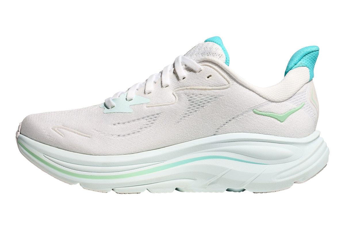 Hoka Clifton 10 B White/Cielo Blue Womens #color_white-multi-blues