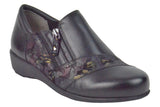 Ziera Sage XF Black-Black and Pewter Flower Womens #color_black-multi