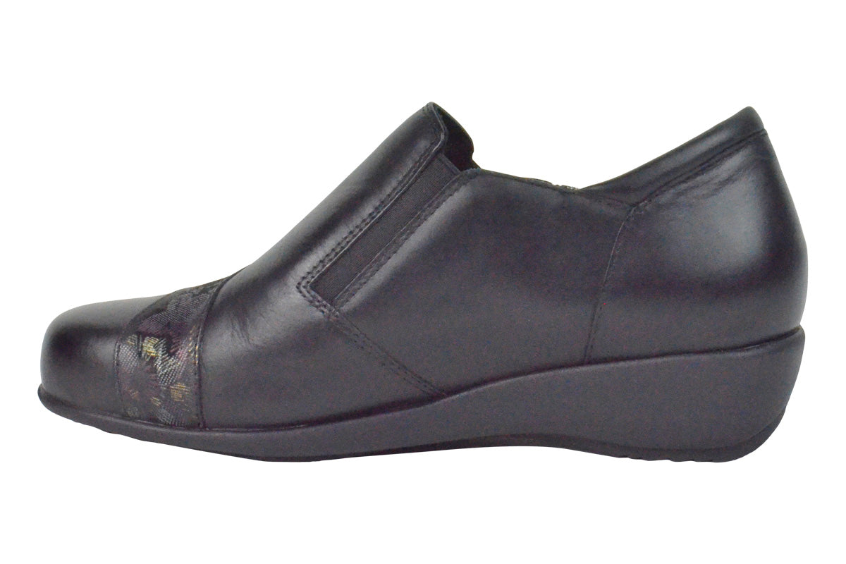 Ziera Sage XF Black-Black and Pewter Flower Womens #color_black-multi