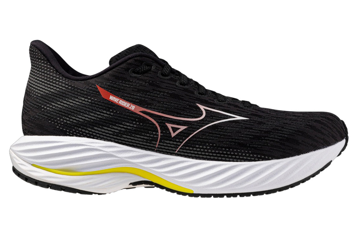 Mizuno Wave Rider 28 2E Black/White/Evening Primrose Mens #color_black
