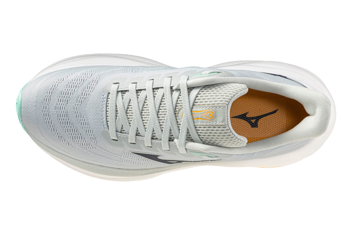 Mizuno Wave Sky 9 D Mercury/Baritone Blue/Ice Green Womens #color_grey