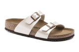 Birkenstock Sydney R Graceful Pearl White Birko-Flor Womens #color_metallic-pearl