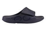 Oofos Ooahh Sport Flex Slide D Black Matte Mens #color_black