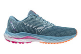 Mizuno Wave Inspire 19 B Provincial Blue/White/NeonPink Womens #color_blue-multi-pinks-purples