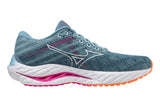 Mizuno Wave Inspire 19 B Provincial Blue/White/NeonPink Womens #color_blue-multi-pinks-purples