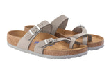 Birkenstock Mayari R Soft Footbed Dove Grey Nubuck Leather Womens #color_grey