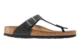 Birkenstock Gizeh R Black Oiled Leather Womens #color_black