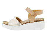 Ecco Flowt Wedge Cork Pure White Gold Powder Womens #color_brown-multi-metallics