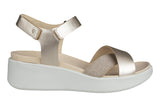 Ecco Flowt Wedge Pure White Gold Womens