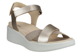 Ecco Flowt Wedge Pure White Gold Womens #color_silver