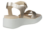 Ecco Flowt Wedge Pure White Gold Womens #color_silver