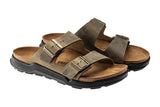 Birkenstock Arizona Cross Town R Faded Khaki Waxy/Oiled Leather Mens #color_green-khaki