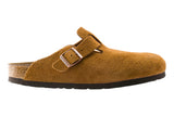 Birkenstock Boston R Soft Footbed Mink Suede Leather Unisex #color_brown
