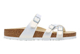 Birkenstock Franca R Shiny Embossed White Birko-Flor Womens