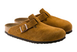 Birkenstock Boston R Soft Footbed Mink Suede Leather Unisex #color_brown