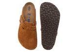 Birkenstock Boston R Soft Footbed Mink Suede Leather Unisex #color_brown