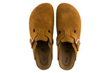 Birkenstock Boston R Soft Footbed Mink Suede Leather Unisex #color_brown