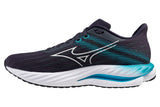 Mizuno Wave Inspire 21 2E Odyssey Grey/White/Capri Breeze Mens #color_blue-dark-navy