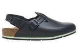 Birkenstock Tokio Pro R Black PU Coated Natural Leather Unisex #color_black