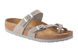 Birkenstock Mayari R Soft Footbed Dove Grey Nubuck Leather Womens #color_grey