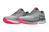 Mizuno Wave Rider 27 D Pearl Blue/White/High-Vis Pink Womens #color_grey-multi-pinks-purples