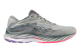 Mizuno Wave Rider 27 D Pearl Blue/White/High-Vis Pink Womens #color_grey-multi-pinks-purples