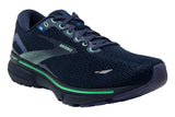 Brooks Ghost 15 D Crown Blue/Black/Green Mens #color_blue-multi-black