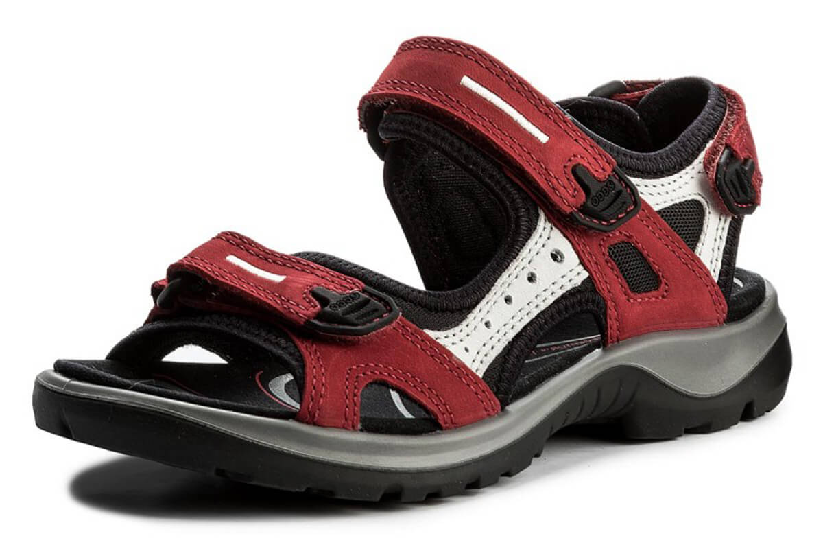 Ecco Offroad Chili Red Concrete Black Womens Comfort Plus Footwear